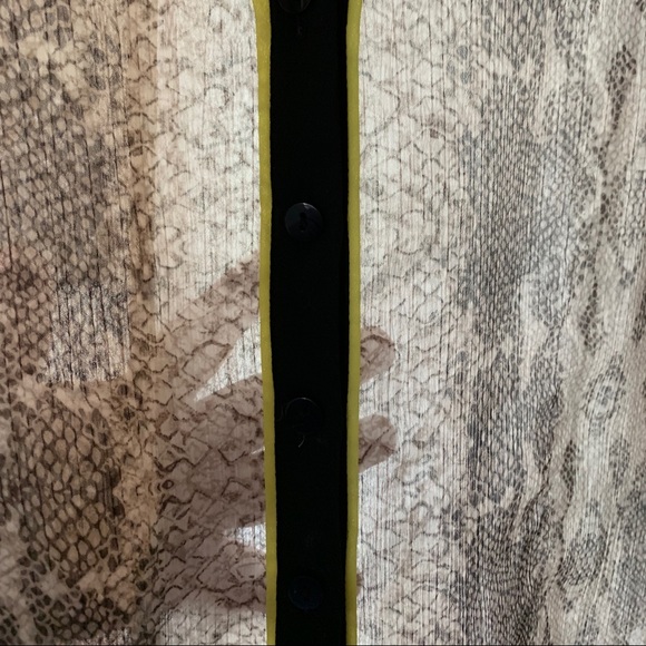 Alfani Python Print Sheer Button Down Blouse - Picture 2 of 2